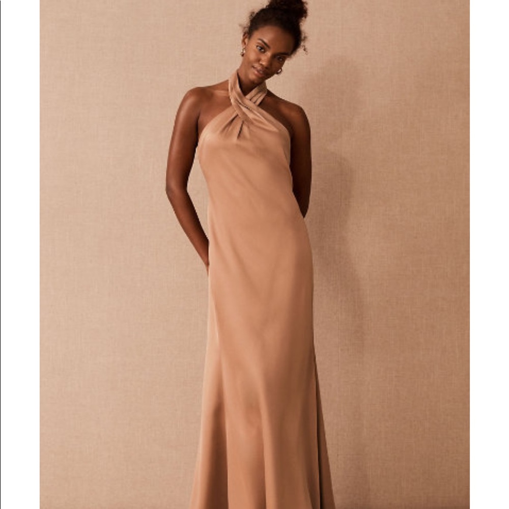 Ruby Satin Charmeuse Dress - Sand Dune